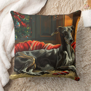 Coussin Greyhound Chig Festive de Noël