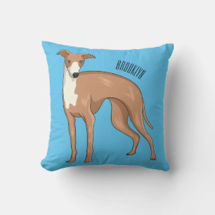 Coussin Greyhound dog cartoon illustration 