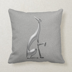 Coussin Greyhound Dog Simple Argent Élégant Métallique