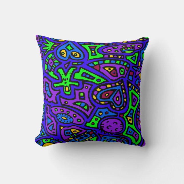 Coussin Gribouillis spatial #2 (Recto)