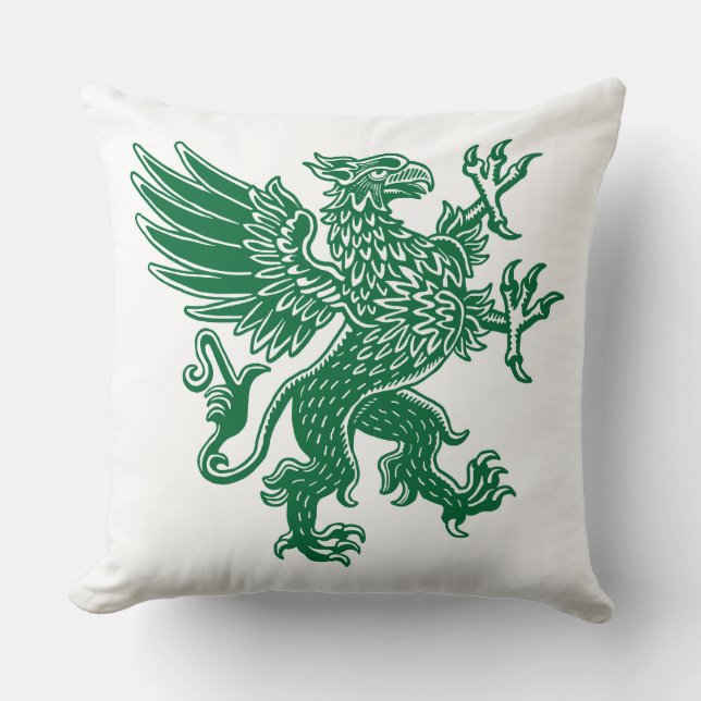 Coussin Griffin - Vert forestier (Recto)
