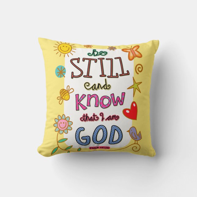 Coussin Griffonnage chrétien des textes d'écriture sainte (Recto)