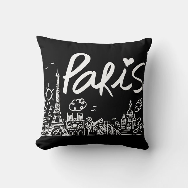 Coussin Griffonnage de ville de Paris (Recto)