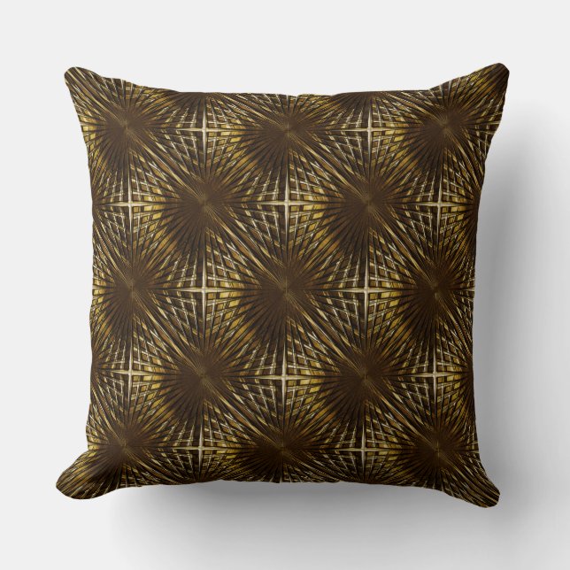 Coussin Grille brun doré à l'air gonflé ou gonflé (Recto)
