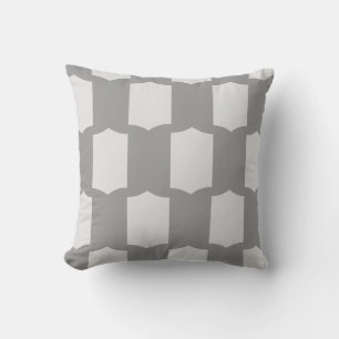 Coussin Grille de Coquilles Béton et Gris Clair