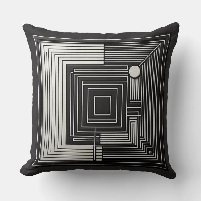 Coussin Grille de profondeur géométrique (Recto)