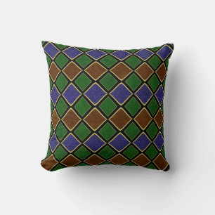 Coussin Grille Diamant Arlequin : Harmonie Texturée