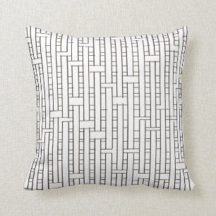 Coussin Grille industrielle noir et blanc minimaliste mode