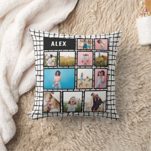 Coussin Grille noir blanc 12 photo moderne minimaliste