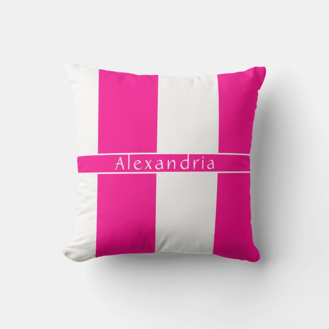 Coussin Grilles Chic Personnalisées Rose Chaud (Recto)