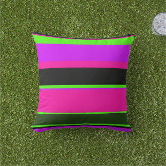 Coussin Grilles de néon noir rose moderne