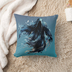 Coussin Grim Reaper Halloween bleu et noir Déplaisant