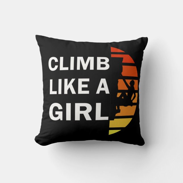 Coussin Grimper comme une femme escalade rock (Recto)