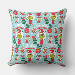 Coussin Grinch   Motif Joyeuses Fêtes