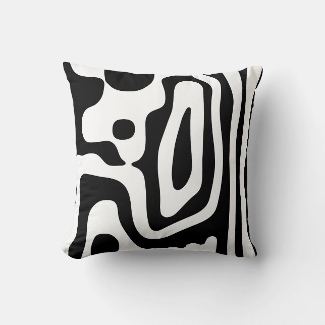 Coussin Grip Vise : Noir et Blanc Abstrait (Recto)