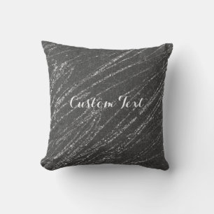 Coussin Gris & Argent Moderne Glam Marbre Gris