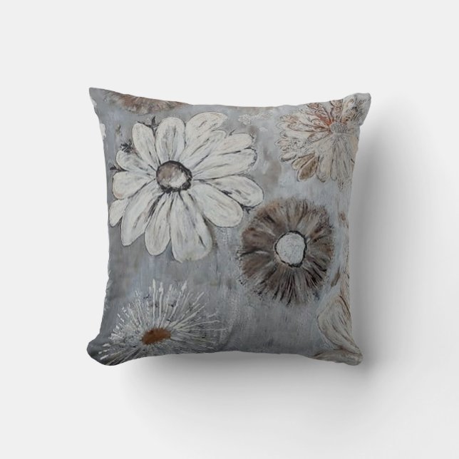 Coussin Gris Avec Argent Et Bronze Concepteur Artistique T (Recto)