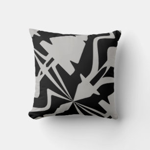 Coussin Gris blanc diagonale Grande onde Abstraite
