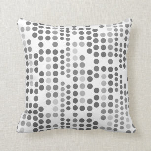 Coussin gris blanc mono de matrice de points