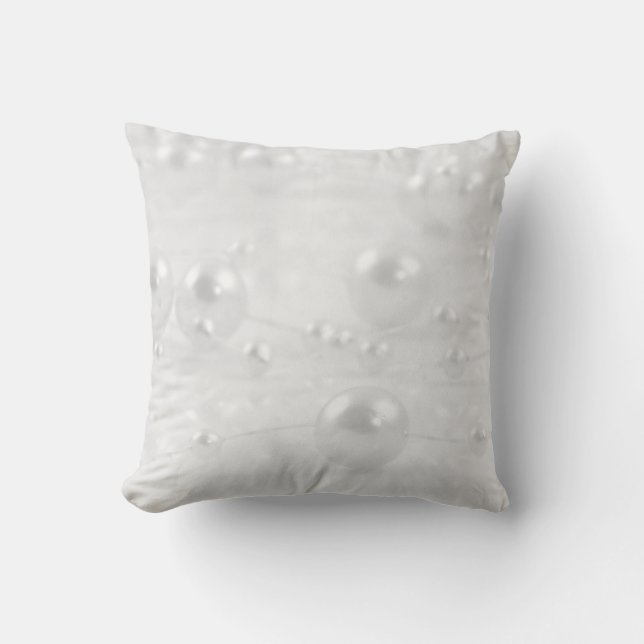Coussin Gris blanc / perles Mariages grises (Recto)