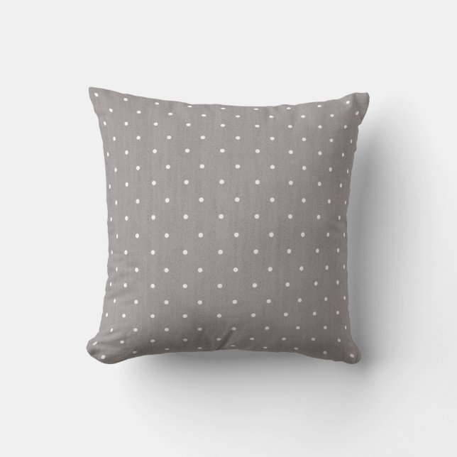 Coussin Gris & Blanc Petits Points Modernes Élégants (Recto)