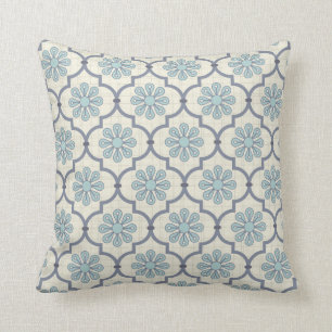 Coussin Gris bleu et crème Flore Vintage (2).jpg