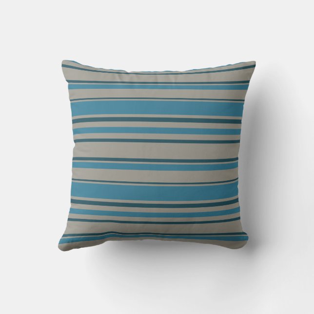 Coussin Gris bleu rayé (Verso)