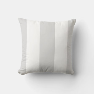 Coussin Gris Clair Blanc Grandes Rayures