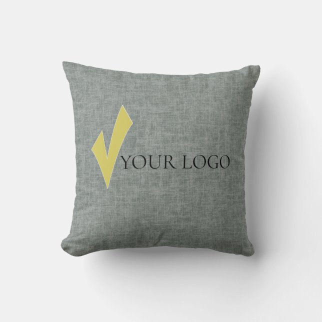 Coussin Gris clair texturé avec logo Jeter l'oreiller (Recto)