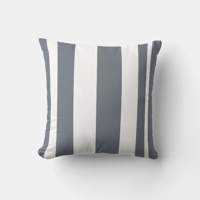 Coussin Gris d'ardoise Lève rayée (Recto)