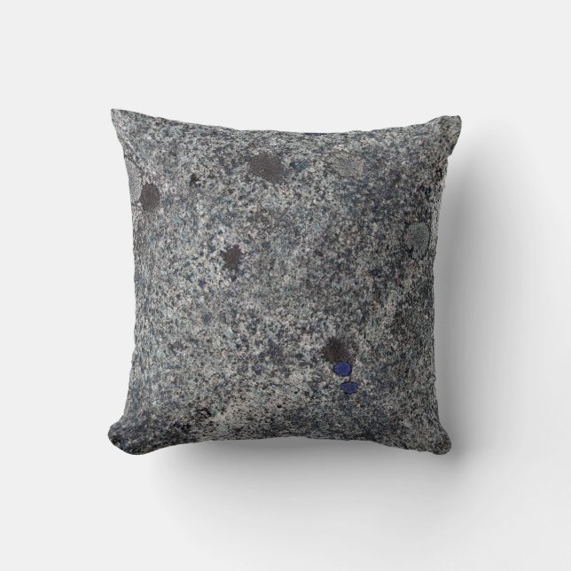 Coussin Gris de granit avec le détail bleu (Recto)