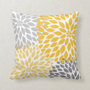 Coussin Gris de moutarde gris abstrait