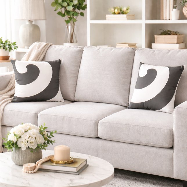 Coussin Gris et blanc magnifiques (Créateur téléchargé)