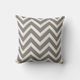 Coussin Gris et blanc Ombre Chevron Gris Motif