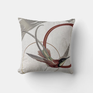 Coussin Gris et Bourgogne Conception artistique de colibri