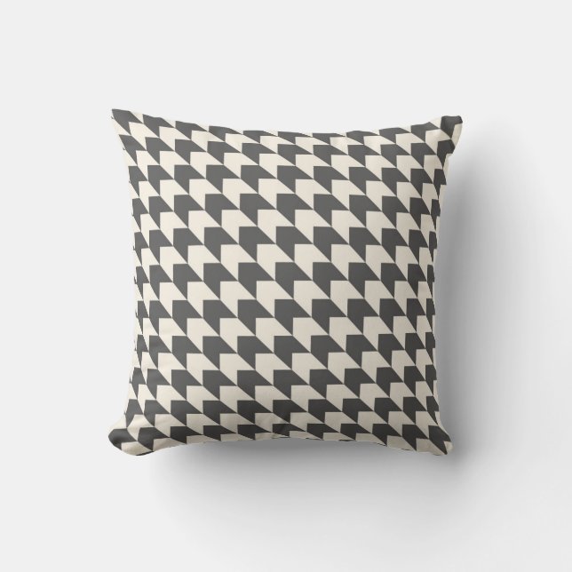 Coussin Gris et crème de charbon de bois géométrique de (Recto)