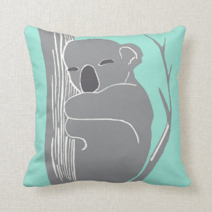 Coussin gris et en bon état de koala de sommeil