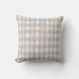Coussin Gris et LINEN BROWN Diamants Motif JACQUARD
