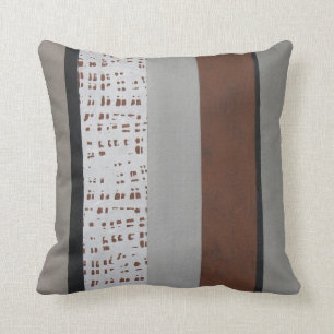 Coussin Gris et motif moderne de rouille