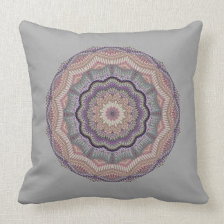 Coussin Gris et pêche Knit-comme rond