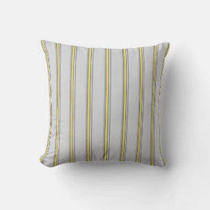 Coussin Gris et rayures jaunes Motif/impression