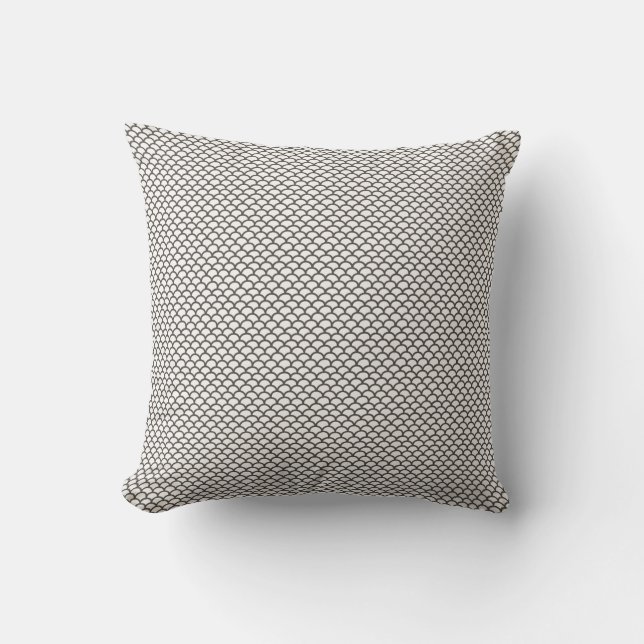 Coussin gris-foncé de motif d'échelle de poissons (Recto)