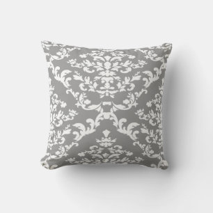Coussin Gris Gras Damask @ Emporiomoffa