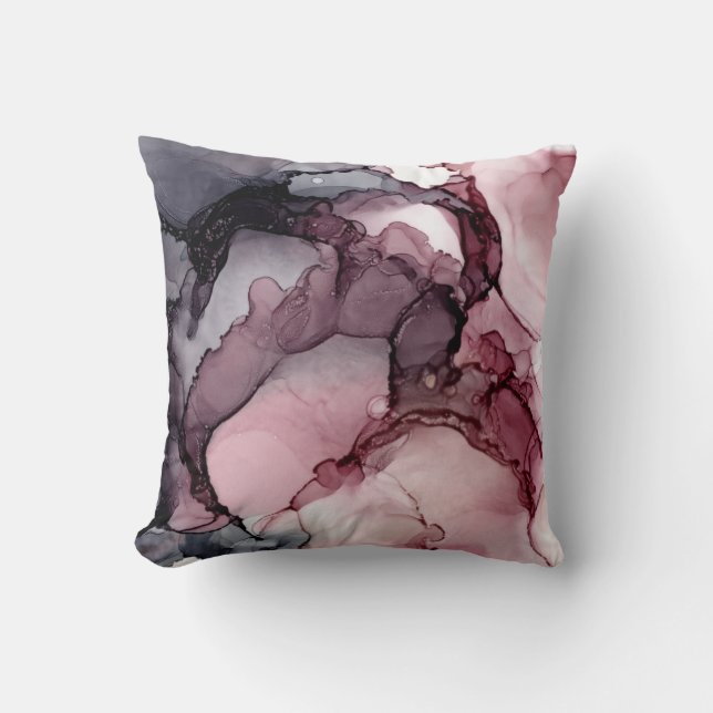 Coussin Gris gris mauve Abstrait (Recto)
