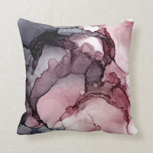 Coussin Gris gris mauve Abstrait