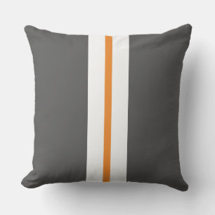 Coussin Gris moderne mince Orange White Centre Gris