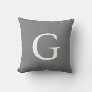 Coussin Gris Monogrammé