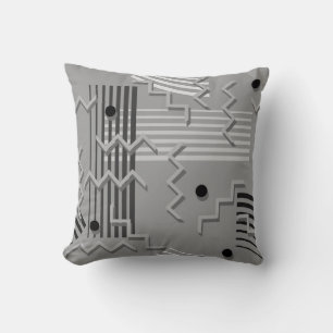 Coussin gris Motif géométrique Abstrait