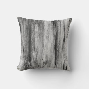 Coussin Gris Noir & Blanc Artistique Abstrait Brochures