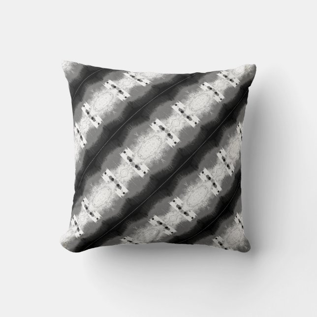 Coussin Gris noir blanc incliné Méditerranée Mosaïque Rang (Recto)